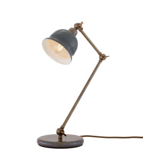 Nico Table Lamp Antique Brass Grey Shade
