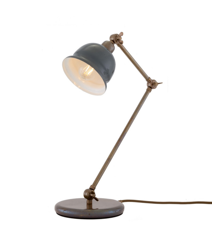Nico Table Lamp Antique Brass Grey Shade