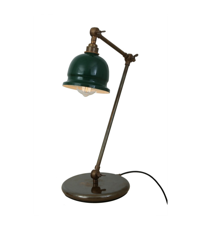 Nico Table Lamp Antique Brass Racing Green Shade-2