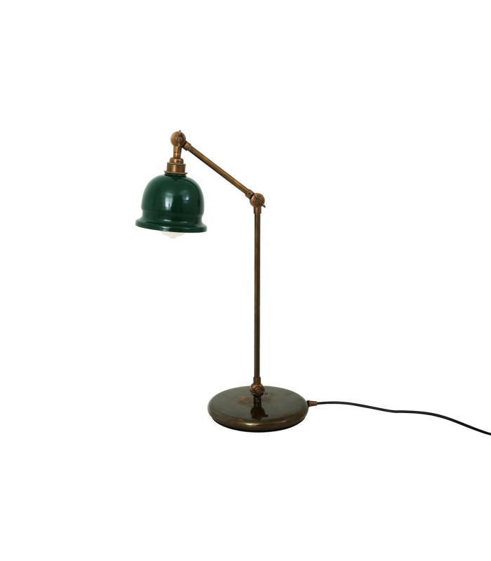Nico Table Lamp Antique Brass Racing Green Shade-3