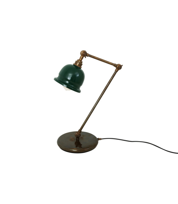 Nico Table Lamp Antique Brass Racing Green Shade-5