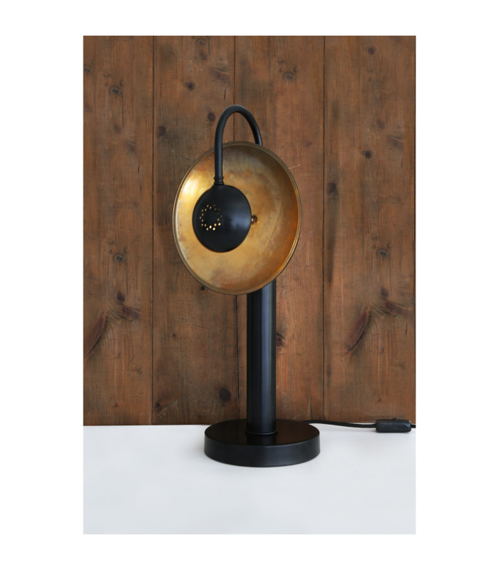 Orebro Table Lamp Matt Black Antique Brass-1
