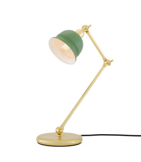 Nico Table Lamp Polished Brass Sage Green Shade
