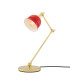 Nico Table Lamp Polished Brass Red Shade-1