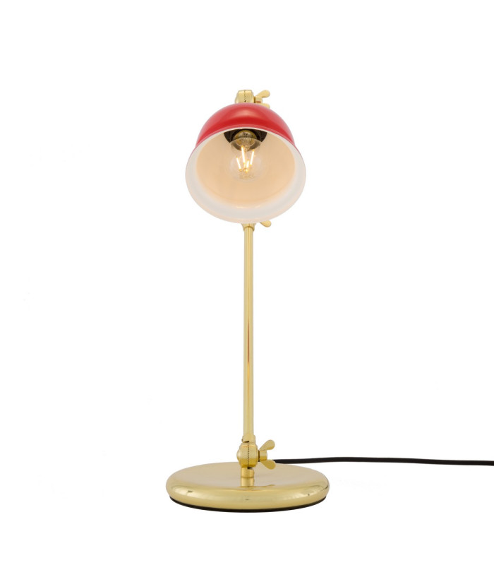 Nico Table Lamp Polished Brass Red Shade-2