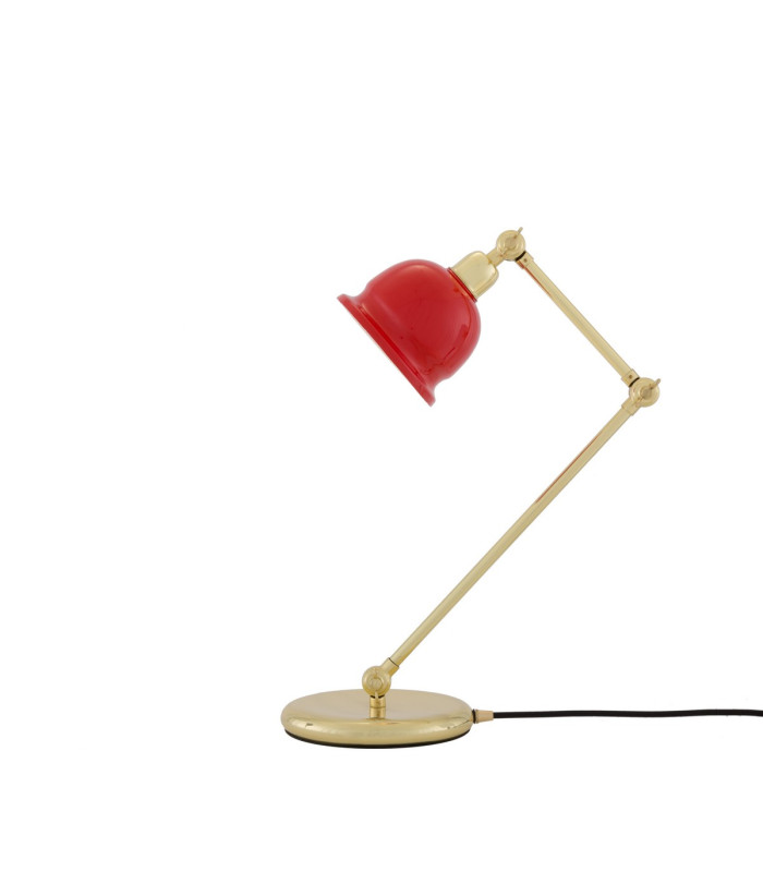 Nico Table Lamp Polished Brass Red Shade-3