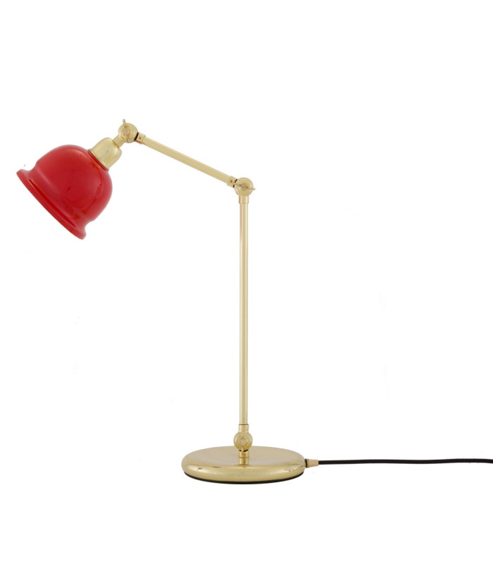 Nico Table Lamp Polished Brass Red Shade-4