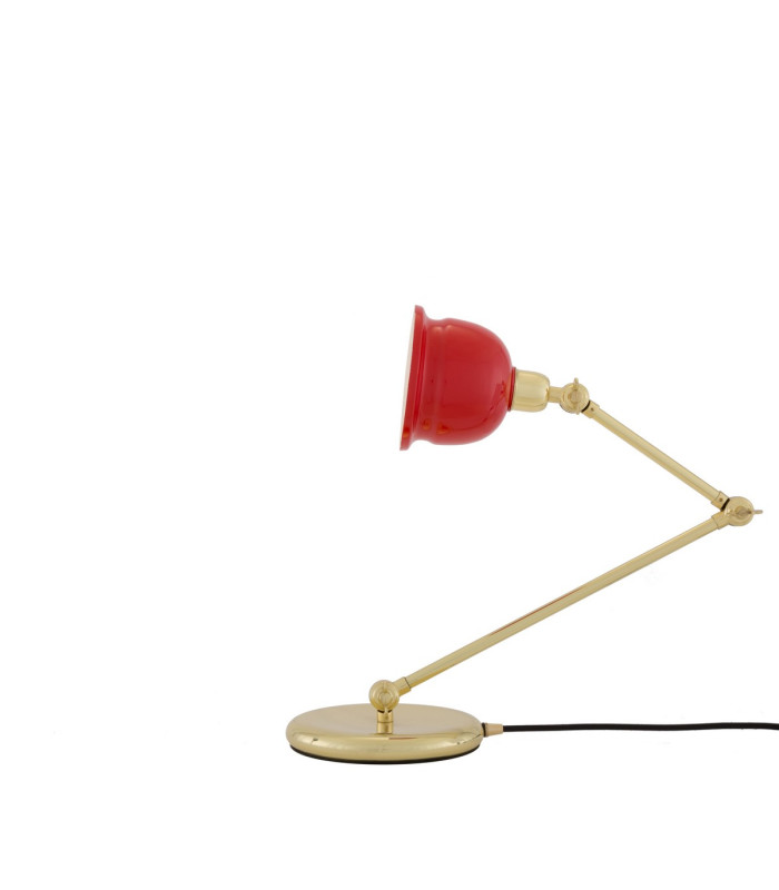 Nico Table Lamp Polished Brass Red Shade-5