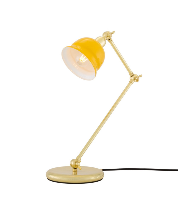 Nico Table Lamp Polished Brass Yellow Shade