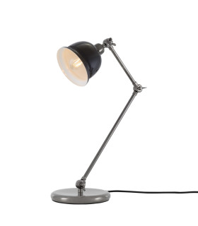 Nico Table Lamp Antique Silver Black Shade