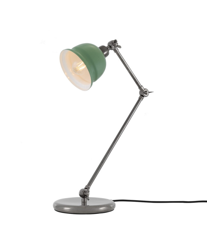 Nico Table Lamp Antique Silver Sage Green Shade
