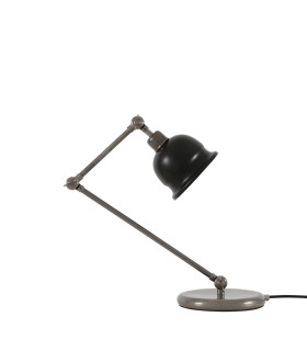 Nico Table Lamp Antique Silver Matt Black Shade-5