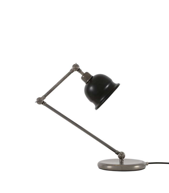 Nico Table Lamp Antique Silver Matt Black Shade-5