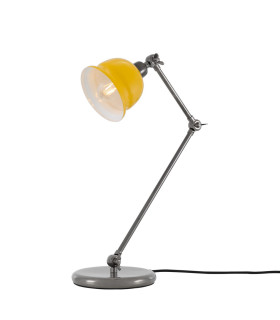 Nico Table Lamp Antique Silver Yellow Shade