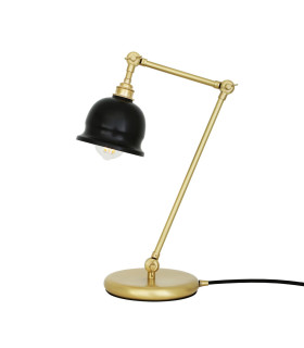 Nico Table Lamp Satin Brass Matt Black Shade