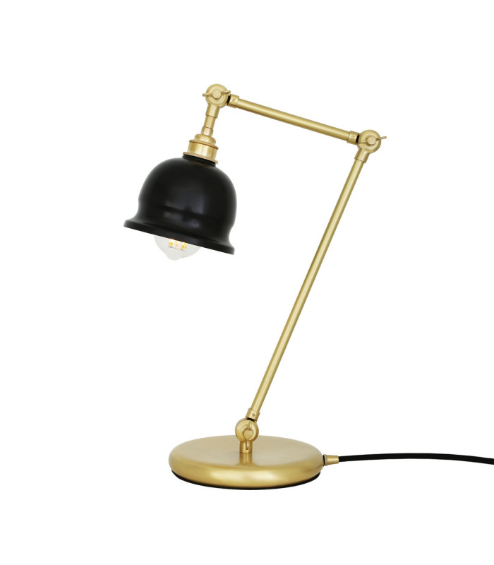 Nico Table Lamp Satin Brass Matt Black Shade