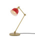 Nico Table Lamp Satin Brass Red Shade