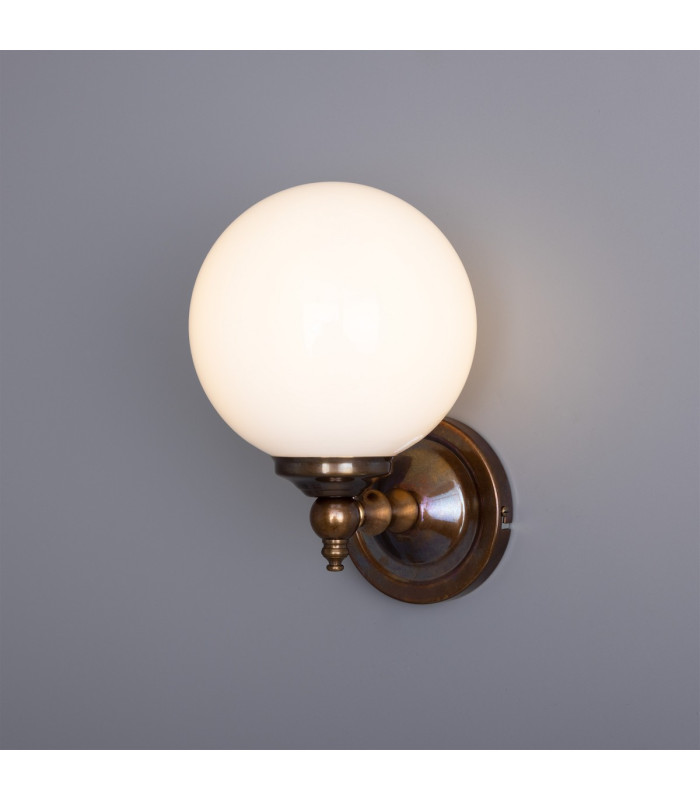 Cloghan Globe Wall Light Antique Brass-1