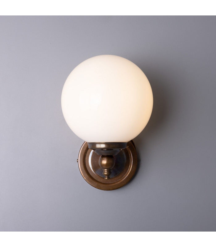 Cloghan Globe Wall Light Antique Brass-2