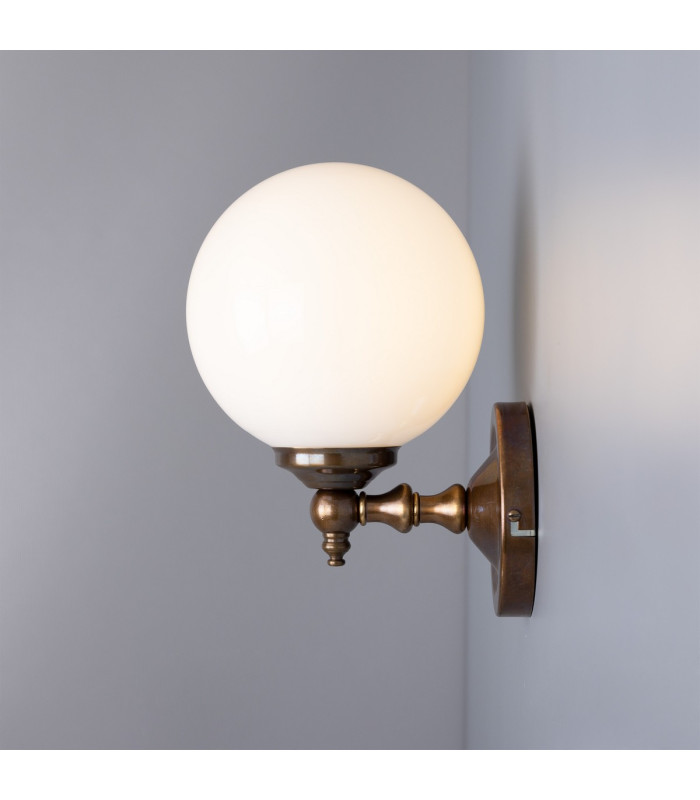 Cloghan Globe Wall Light Antique Brass-3