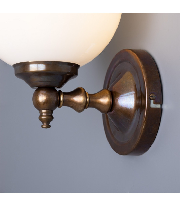 Cloghan Globe Wall Light Antique Brass-4