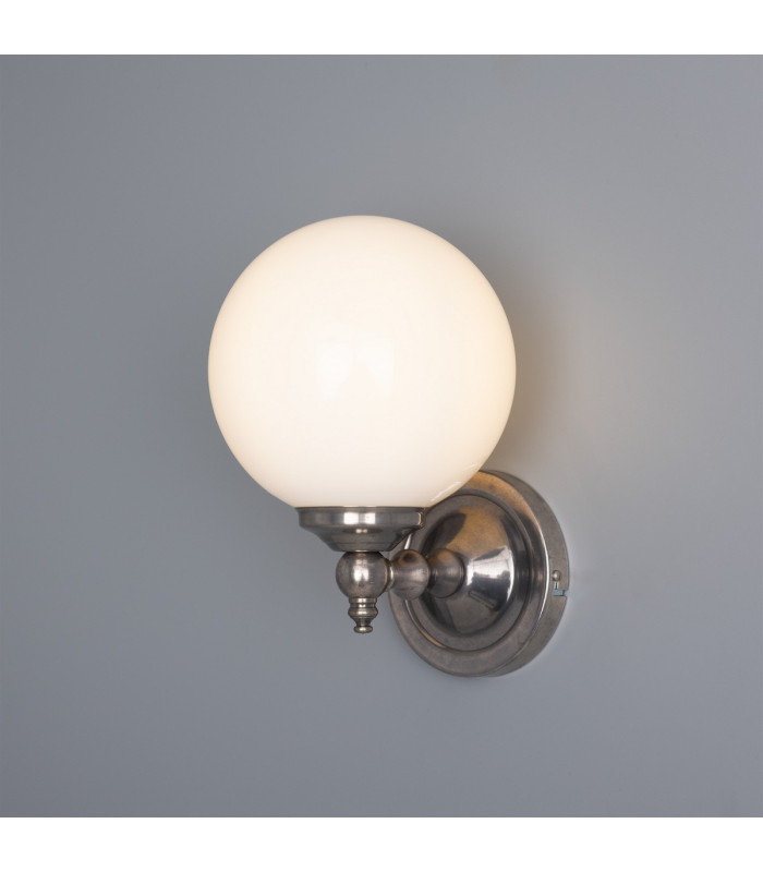 Cloghan Globe Wall Light Antique Silver-1