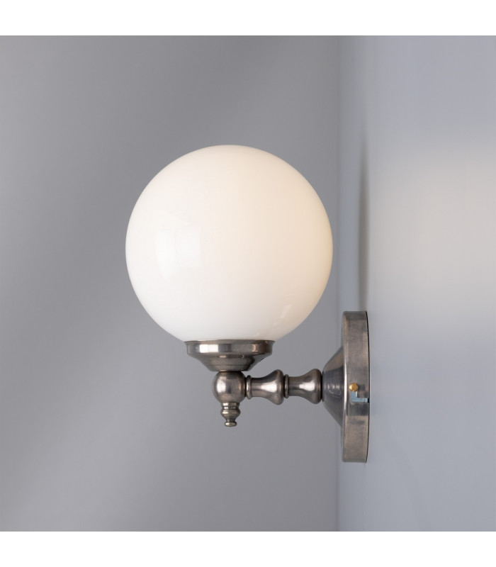 Cloghan Globe Wall Light Antique Silver-3