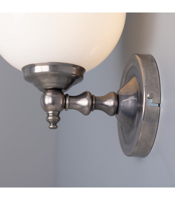 Cloghan Globe Wall Light Antique Silver-4