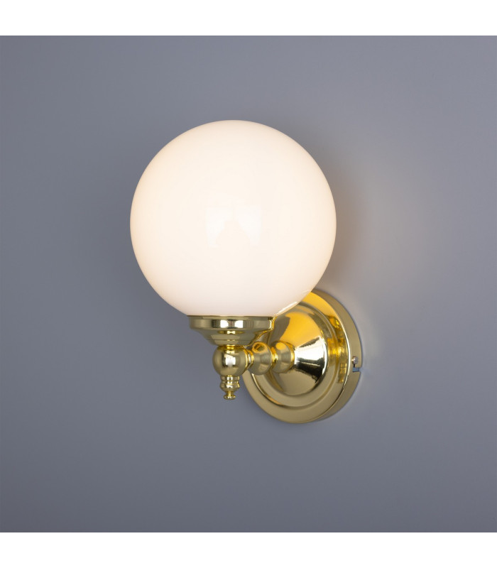 Cloghan Globe Wall Light Polished Brass-1