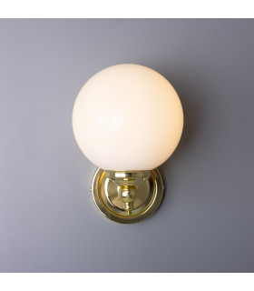 Cloghan Globe Wall Light Polished Brass-2