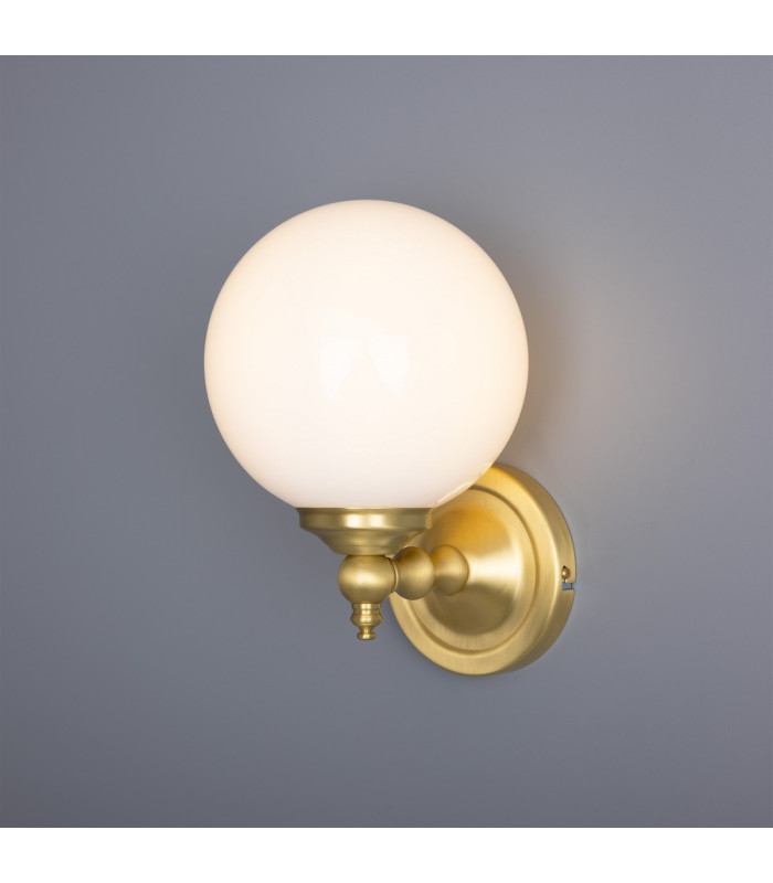 Cloghan Globe Wall Light Satin Brass-1