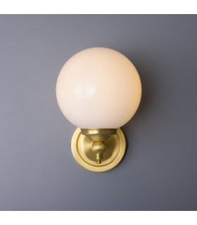 Cloghan Globe Wall Light Satin Brass-2