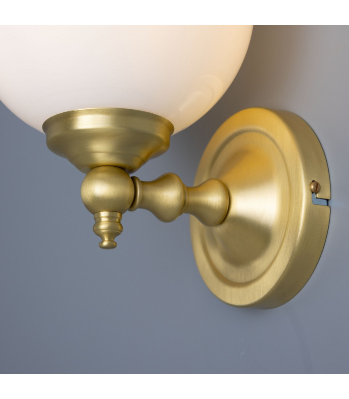 Cloghan Globe Wall Light Satin Brass-4