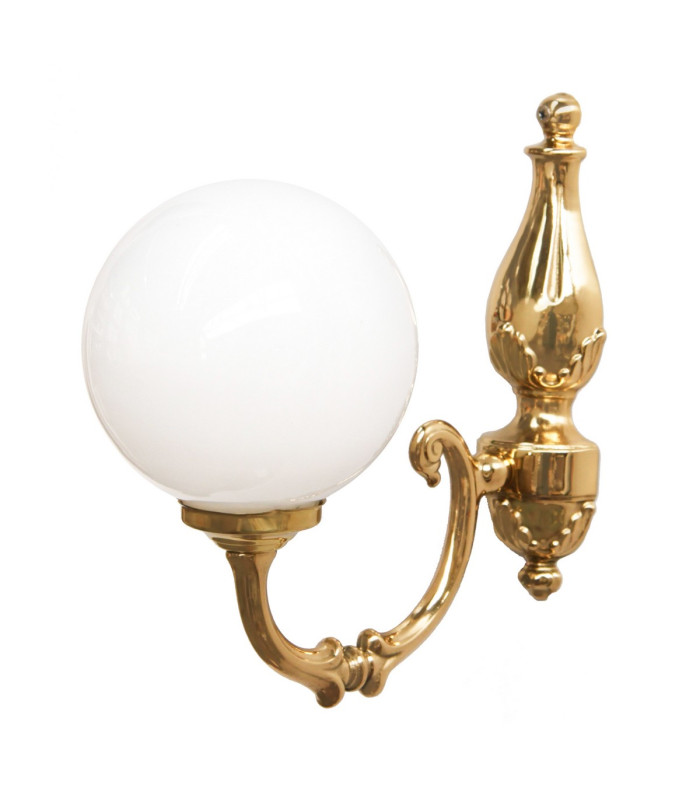 Ben Single Arm Globe Wall Light Polished Brass-1