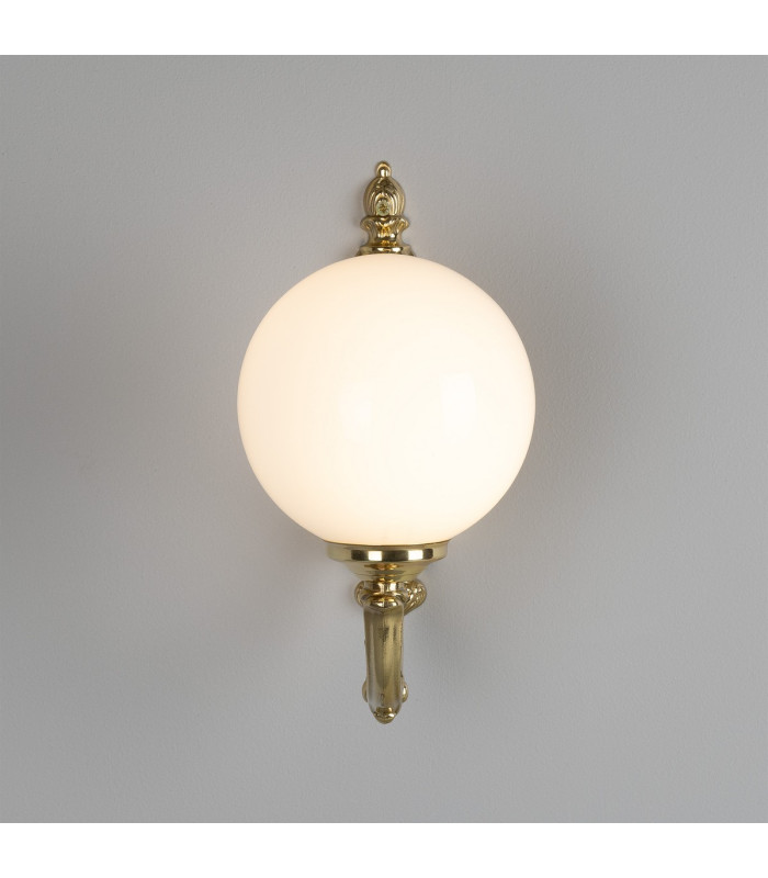 Ben Single Arm Globe Wall Light Polished Brass-3