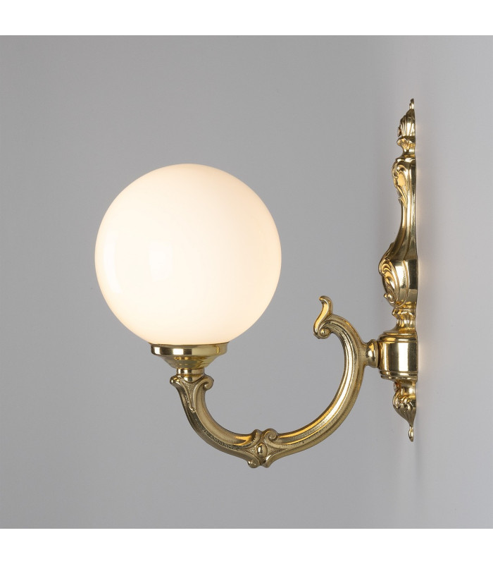 Ben Single Arm Globe Wall Light Polished Brass-4