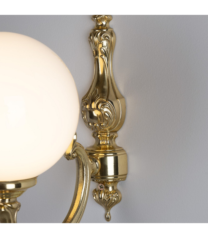 Ben Single Arm Globe Wall Light Polished Brass-5