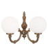 Ben 2 Arm Globe Wall Light Antique Brass-2