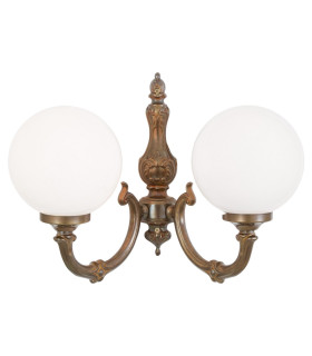 Ben 2 Arm Globe Wall Light Antique Brass-2