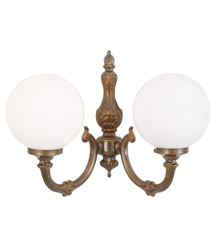 Ben 2 Arm Globe Wall Light Antique Brass-2