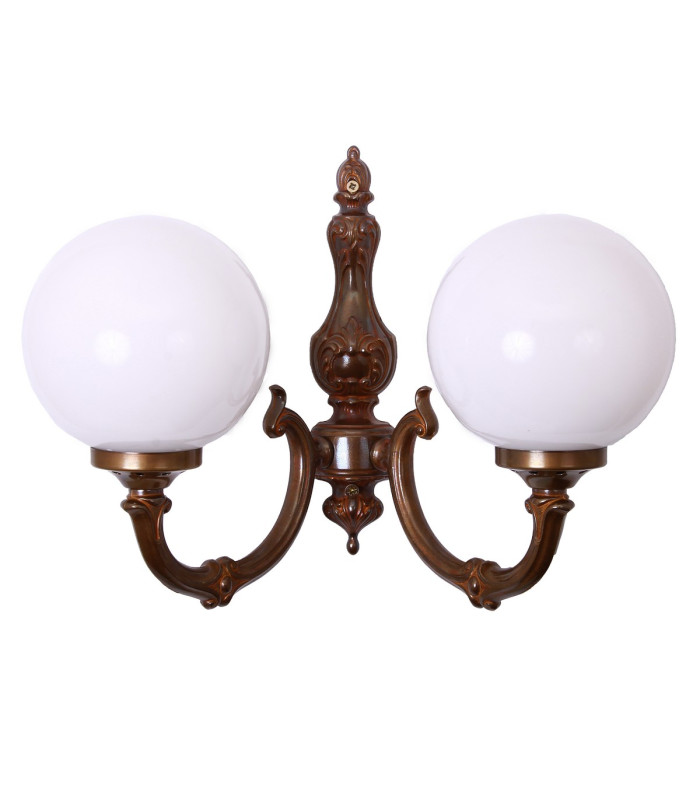 Ben 2 Arm Globe Wall Light Antique Brass-3