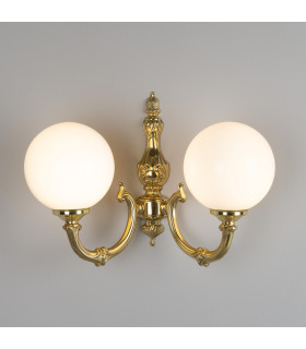 Ben 2 Arm Globe Wall Light Polished Brass-1