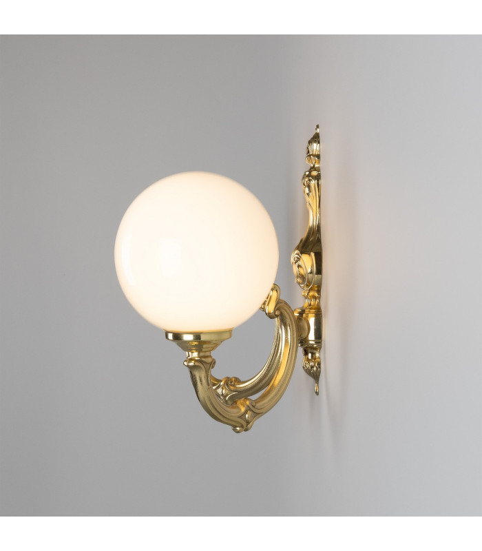 Ben 2 Arm Globe Wall Light Polished Brass-4