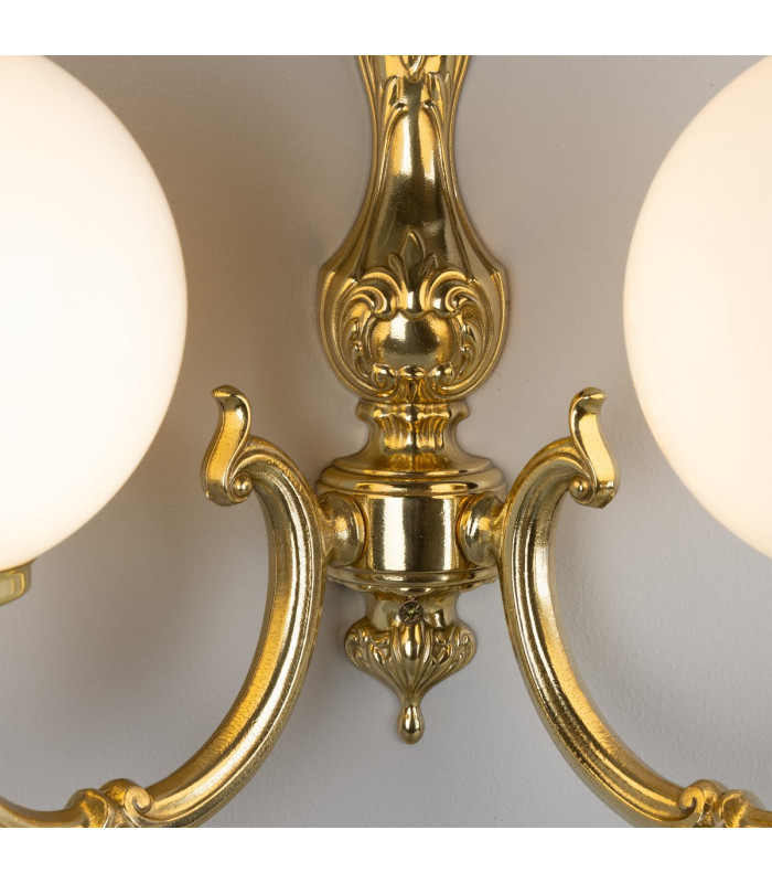 Ben 2 Arm Globe Wall Light Polished Brass-5