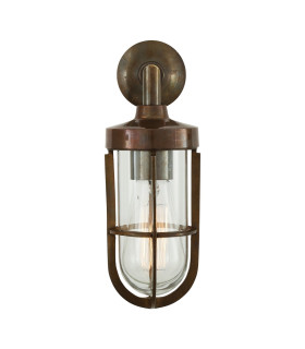 Cladach Outdoor Wall Light Antique Brass Clear Glass IP65-1