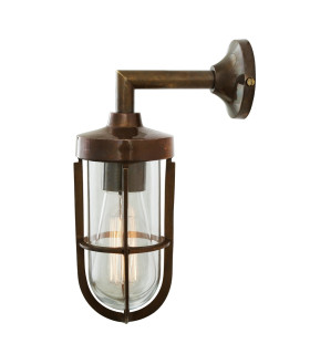 Cladach Outdoor Wall Light Antique Brass Clear Glass IP65-2