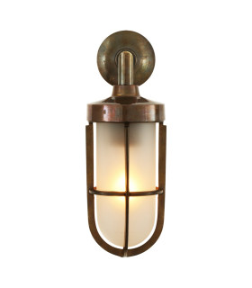 Cladach Outdoor Wall Light Antique Brass Frosted Glass IP65-2