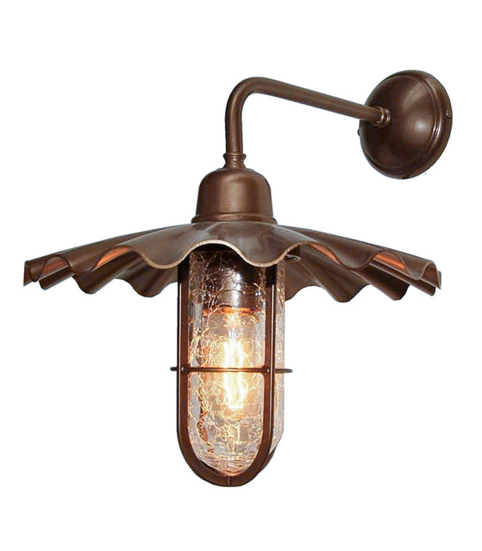 Ardle-A Outdoor Wall Light Bronze & Antique Brass Crackled Glass IP65
