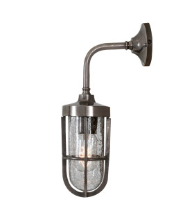 Carac Outdoor Wall Light Antique Silver Crackled Glass IP65-2