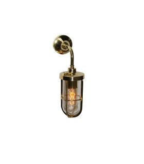 Carac Outdoor Wall Light Polished Brass Clear Glass IP65
